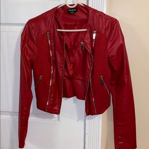 Bebe Red Leather Jacket